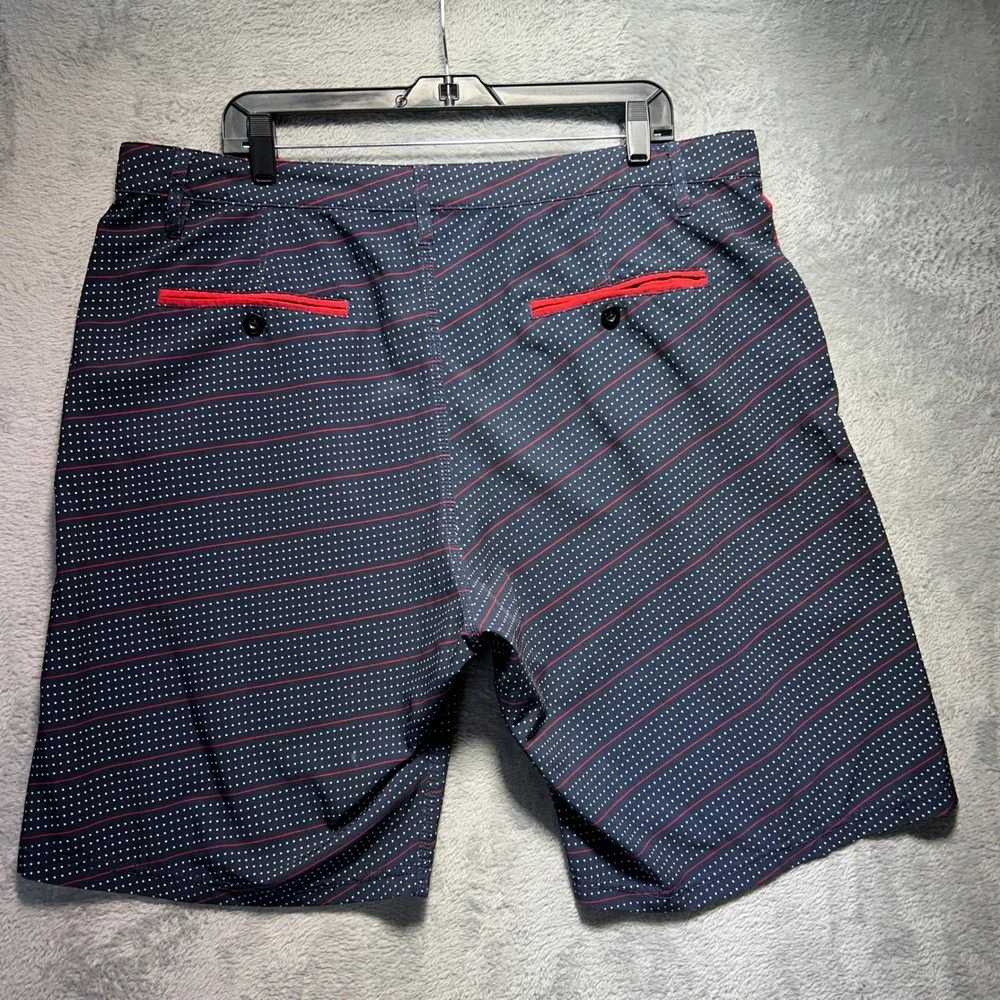 NFL Team Apparel Houston Texans Mens Navy Polka Dot Stripe Shorts Size 38